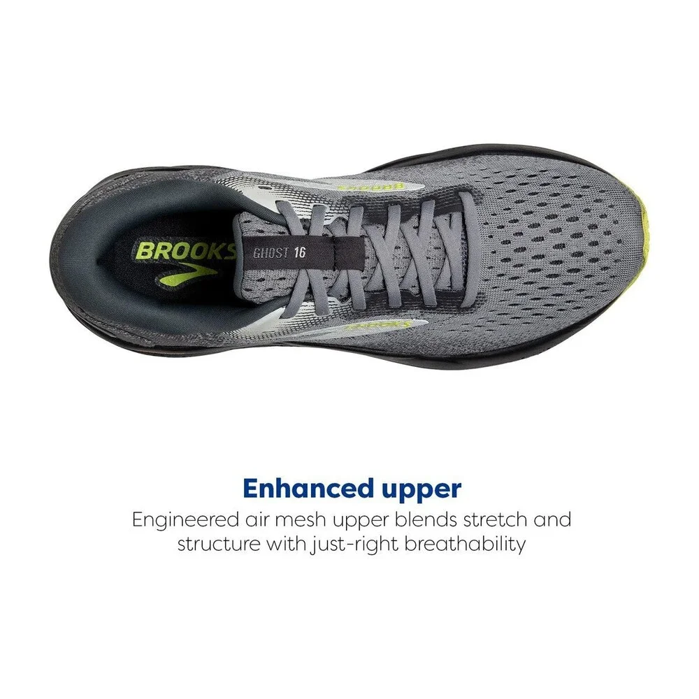 Brooks Men's Ghost 16 Black Primer/Grey/Lime 110418-1D-040
